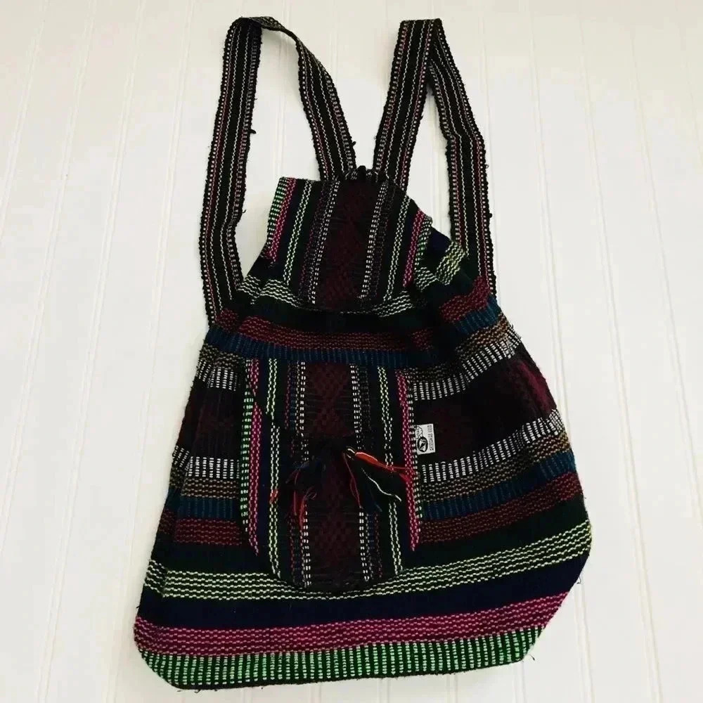 NWOT Artisan boho woven backpack
